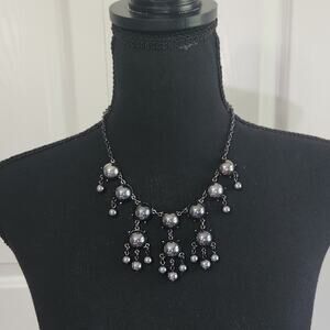 Necklace Pewter‎ Color Beaded Adjustable Lobster Claw Clasp Bohemian Artsy